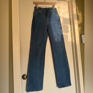 Khaite The Danielle High Waist Straight Leg Jeans in Montgomery size 27